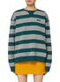 Main View - Click To Enlarge - MIU MIU - Striped Crewneck Cotton Jersey Sweatshirt