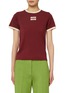 Main View - Click To Enlarge - MIU MIU - Logo Contrast Trim Cotton Jersey T-Shirt