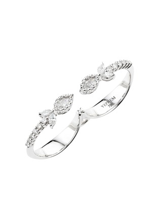 Main View - Click To Enlarge - YEPREM - 18K White Gold Round Marquise Diamond Double Band Ring