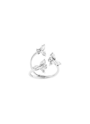 Main View - Click To Enlarge - YEPREM - 18K White Gold Round Marquise Diamond Butterfly Ring