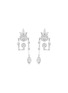 YEPREM 18K White Gold Diamond Drop Earrings