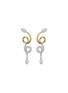 YEPREM 18K Yellow White Gold Diamonds Drop Earrings