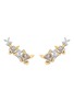 YEPREM Golden Strada 18K Yellow White Gold Diamonds Clip Earrings