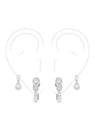 Main View - Click To Enlarge - YEPREM - 18K White Gold Diamond Drop Earrings