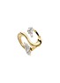 YEPREM 18K White Yellow Gold Round Marquise Diamond Open Ring