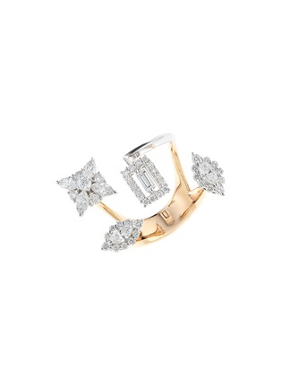 Main View - Click To Enlarge - YEPREM - 18K White Yellow Gold Round Marquise Baguette Diamond Ring