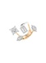 YEPREM 18K White Yellow Gold Round Marquise Baguette Diamond Ring