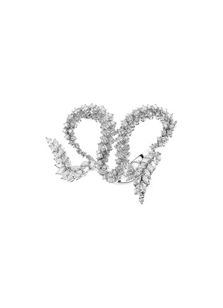 Main View - Click To Enlarge - YEPREM - 18K White Gold Round Marquise Diamond Sculpted Loop Ring