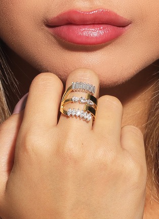 Detail View - Click To Enlarge - YEPREM - 18K White Yellow Gold Round Marquise Pear Baguette Diamond Ring