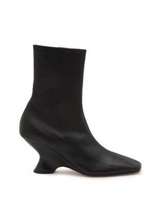 Main View - Click To Enlarge - DRIES VAN NOTEN - 75 Leather Wedge Boots