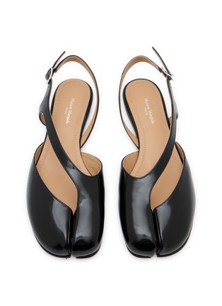 Detail View - Click To Enlarge - MAISON MARGIELA - Tabi Patent Leather Slingback Flats
