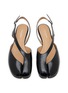 Detail View - Click To Enlarge - MAISON MARGIELA - Tabi Patent Leather Slingback Flats
