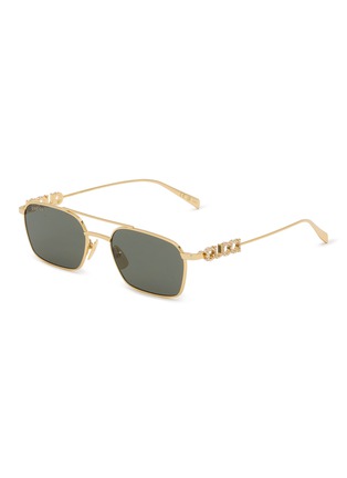 Main View - Click To Enlarge - GUCCI - Metal Aviator Sunglasses