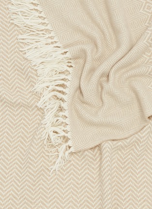 Detail View - Click To Enlarge - ALONPI - Vigo Cashmere Throw — Beige Ecru