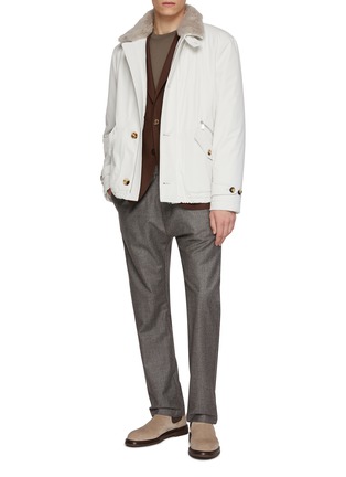 Figure View - Click To Enlarge - BRUNELLO CUCINELLI - Button Up 3-Layer Nylon Blend Jacket