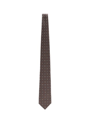 Detail View - Click To Enlarge - BRUNELLO CUCINELLI - Checkered Silk Tie