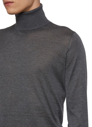 - BRUNELLO CUCINELLI - Long Sleeve Turtleneck Cotton Silk Knit Sweater