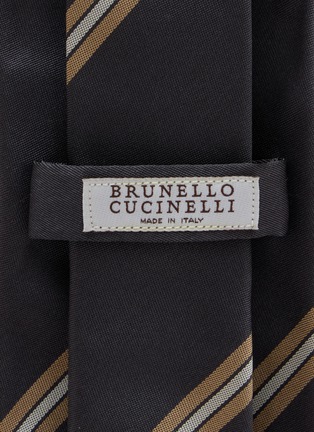 Detail View - Click To Enlarge - BRUNELLO CUCINELLI - Striped Silk Tie