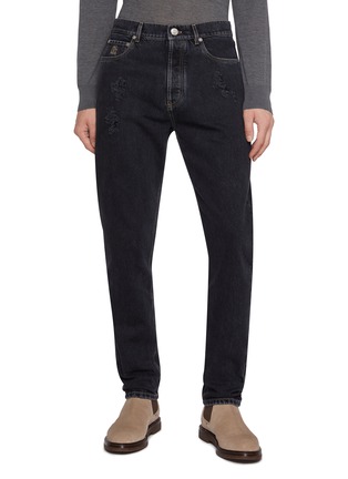 Main View - Click To Enlarge - BRUNELLO CUCINELLI - Distressed Denim Jeans