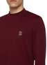  - BRUNELLO CUCINELLI - Long Sleeve Logo Print Turtleneck Cotton Jersey Top