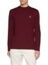 Main View - Click To Enlarge - BRUNELLO CUCINELLI - Long Sleeve Logo Print Turtleneck Cotton Jersey Top