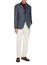 Figure View - Click To Enlarge - BRUNELLO CUCINELLI - Long Sleeve Logo Print Turtleneck Cotton Jersey Top