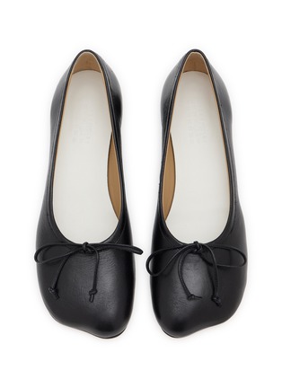Detail View - Click To Enlarge - MM6 MAISON MARGIELA - 30 Square Toe Leather Ballerina Pumps
