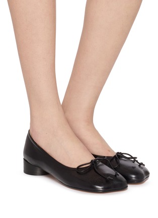 Figure View - Click To Enlarge - MM6 MAISON MARGIELA - 30 Square Toe Leather Ballerina Pumps