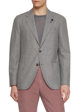 Main View - Click To Enlarge - LARDINI - Single Breasted Houndstooth Blazer
