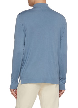 Back View - Click To Enlarge - LARDINI - Button Up Shirt Collar Knit Cardigan