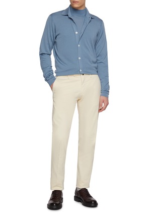 Figure View - Click To Enlarge - LARDINI - Button Up Shirt Collar Knit Cardigan