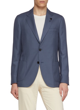 Main View - Click To Enlarge - LARDINI - Single Breasted Twill Blazer