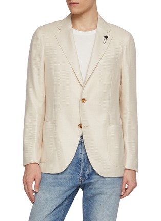 Main View - Click To Enlarge - LARDINI - Single Breasted Hopsack Blazer