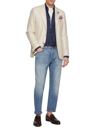 Figure View - Click To Enlarge - LARDINI - Single Breasted Hopsack Blazer