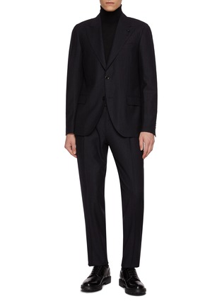 Main View - Click To Enlarge - LARDINI - Single Breasted Striped Flannel Suit