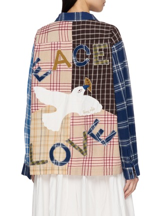 Back View - Click To Enlarge - STORY MFG - Greetings Patchwork Appliqué Letter Cotton Shirt