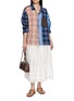 Figure View - Click To Enlarge - STORY MFG - Greetings Patchwork Appliqué Letter Cotton Shirt