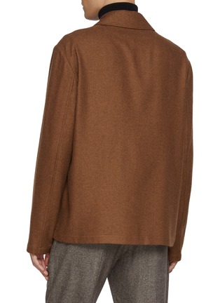 Back View - Click To Enlarge - PIACENZA 1733 - Patch Pocket Cashmere Silk Chore Jacket