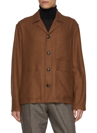 Main View - Click To Enlarge - PIACENZA 1733 - Patch Pocket Cashmere Silk Chore Jacket