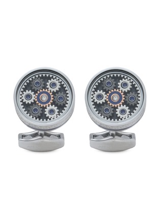 Main View - Click To Enlarge - TATEOSSIAN - Palladium Plated Rotaring Gear Septa Gears Cufflinks