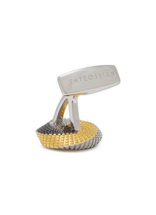 Detail View - Click To Enlarge - TATEOSSIAN - Rhodium Gold Plated Sterling Silver Mobius Knot Cufflinks