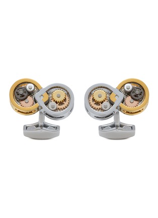 Main View - Click To Enlarge - TATEOSSIAN - Palladium Gold-Toned Mirror Image Infinity Gear Cufflinks
