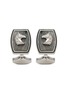 TATEOSSIAN Palladium Mother of Pearl Enamel Diamond Tonneau Cufflinks