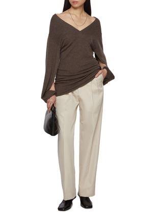 Figure View - Click To Enlarge - GIA STUDIOS - Tifa V-Neck Long Sleeve Wool Cashmere Top