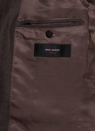  - RING JACKET - Notch Lapel Single Breasted Milled Herringbone Wool Suit