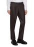 Back View - Click To Enlarge - RING JACKET - Notch Lapel Single Breasted Milled Herringbone Wool Suit