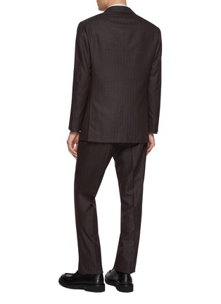 Front View - Click To Enlarge - RING JACKET - Notch Lapel Single Breasted Milled Herringbone Wool Suit