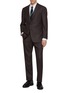 Figure View - Click To Enlarge - RING JACKET - Notch Lapel Single Breasted Milled Herringbone Wool Suit