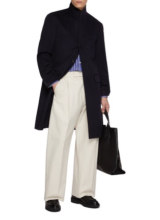 Figure View - Click To Enlarge - RING JACKET - Notch Lapel Single Breasted Wool Cashmere Chester Coat