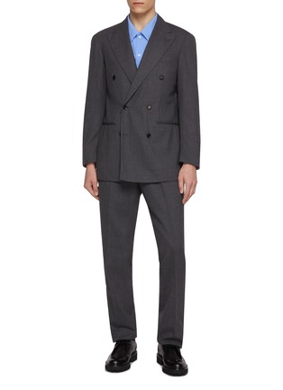 Main View - Click To Enlarge Main View - Click To Enlarge - RING JACKET - Peak Lapel Double Breasted Wool Blazer